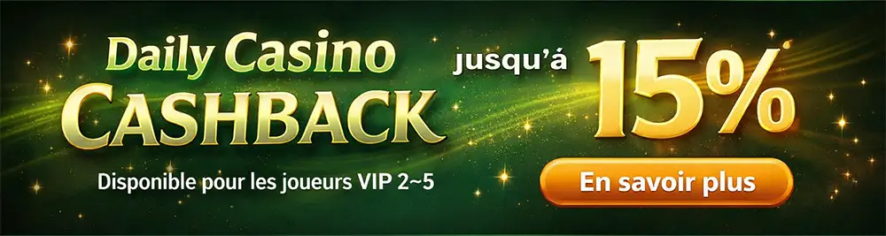 Cashback quotidien casino jusqu’à 15% Lizaro Casino Online