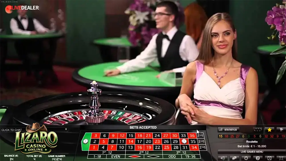 Casino en direct avec croupière roulette - Lizaro Casino