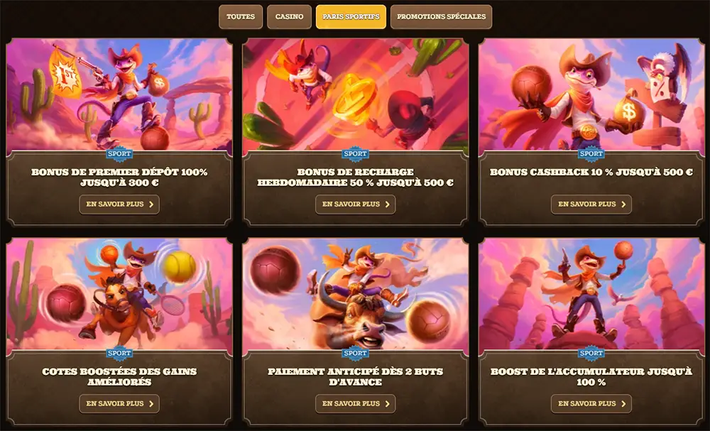 Promotions paris sportifs Lizaro avec bonus en euros